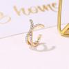 Korean Geometric Temperament Girls Non Pierced Crystal Ear Clips Women Cross Clip Earrings Ear Cuff