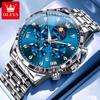 Mens Watch Original Quartz Watch Multifunctional Chronograph Watch For Men Waterproof Luminous Moon Phase Watch