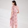 Summer Fashion Lapel Embroidered Plum Blossom Commuting Mid Length Skirt Slim Fit Short Sleeved Lace Dress