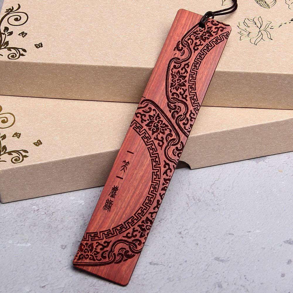Sandalwood Wooden Book Mark Carving Pagination Mark High Quality Reading Tools  Gift