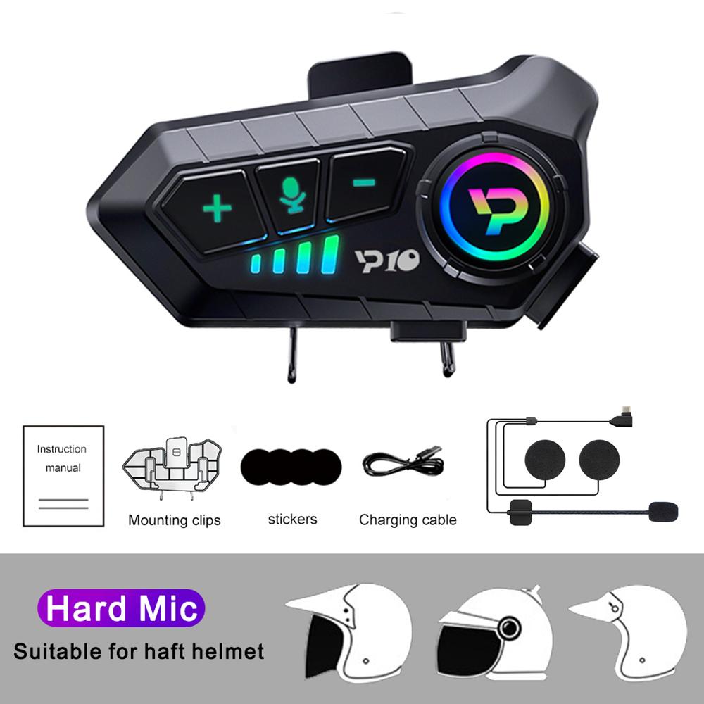 Motorcycle Helmet Headset Bluetooth 5.3 EDR 2000mah Wireless Headphones Earphones IP67 Waterproof Noise Reduction Voice Control