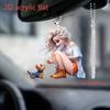 2D Новая сексуальная девушка и щенок Подвеска Плоская 2D Подвеска для салона автомобиля Подвеска для подарка на праздник
