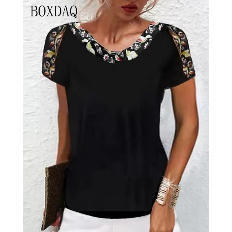 Vintage Classic Women T-Shirts Short Sleeve O-Neck Floral Graphic Female T Shirt Summer 3d Print Flower Casual Tops Big Size 6XL