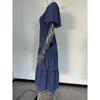 Summer Women's Dress Waist Slim Large Swing Dress Round Neck Range Holiday Dress
