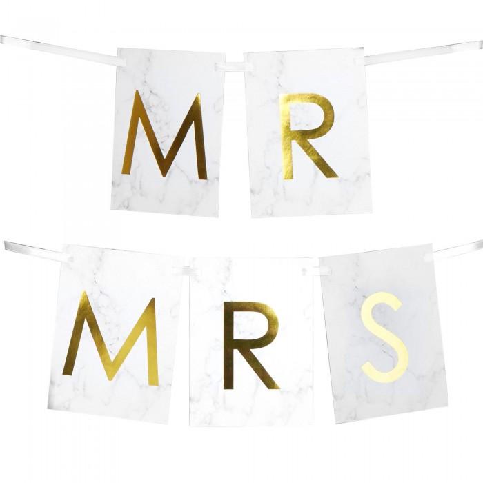 Neviti Mr & Mrs Marble Effect Bunting