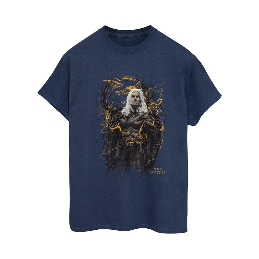Netflix Womens/Ladies The Witcher Wolf Cotton Boyfriend T-Shirt