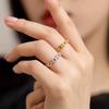 Hejia Sterling Silver Pig Nose Chain Ring: Women's Simple Versatile Japanese & Korean Style Stackable Diamond Interlocking Index Finger Ring