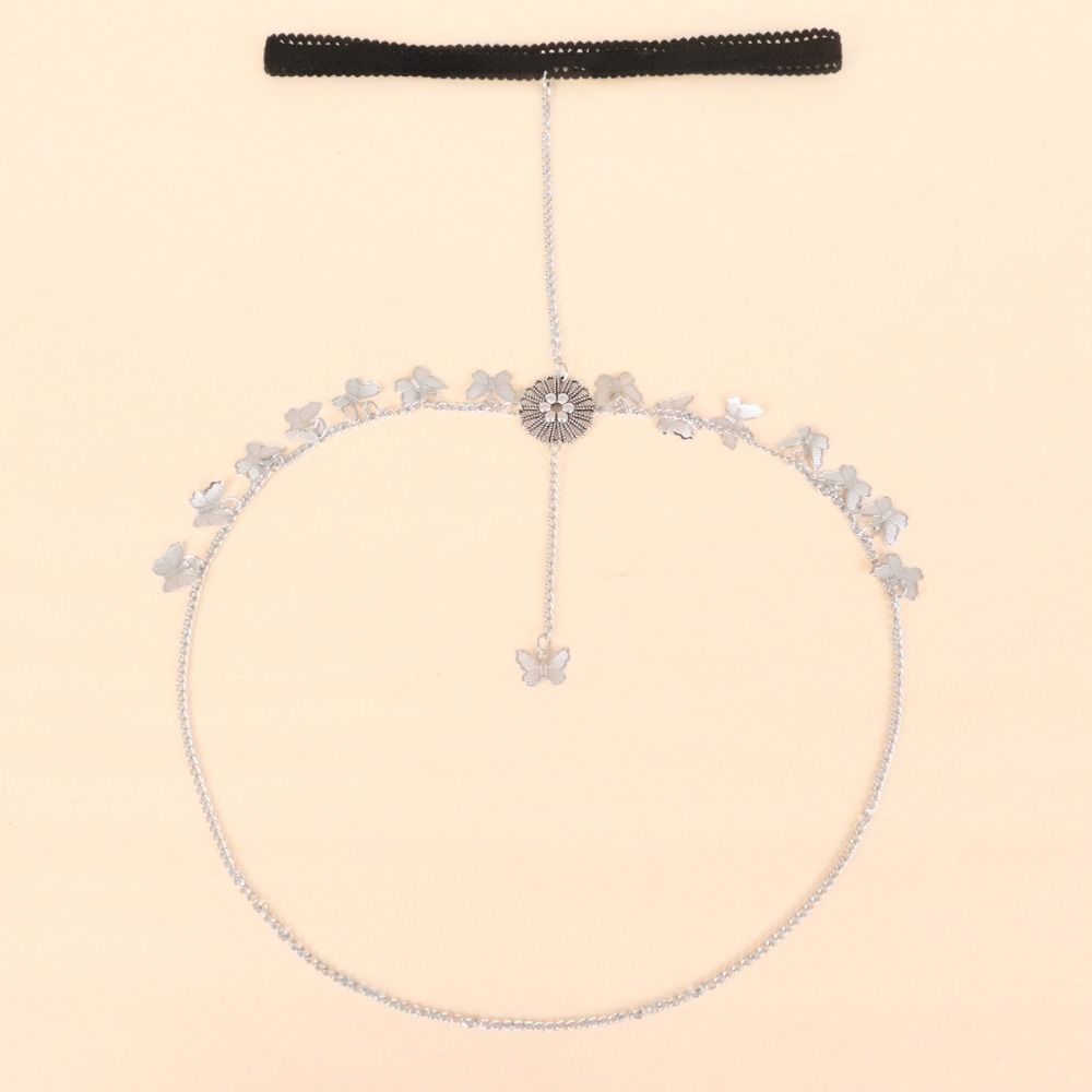 Геометрическая цепочка для тела на бедро с бабочкой, эластичная лента, цинк, сплав цинка, цепочка для ноги, цепочка для бедра, подарок на день рождения