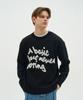 BLOND9 Свитер с круглым вырезом и принтом Slogan_Черный (Тип А)