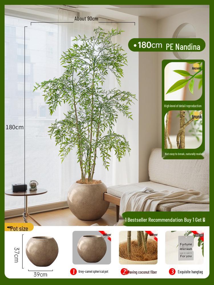 Nandina Bionics Artificial Tree: Elegant Indoor Decor, Large Potted Floor Plant