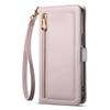 ESEBLE E11 For iPhone 17 Pro Max Case Zipper Pocket Litchi Texture Leather Phone Cover with Mirror and Wrist Strap