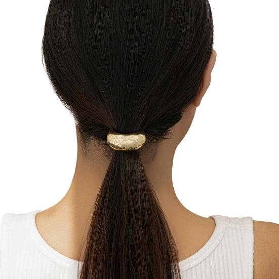 Geometric Metal Hair Tie, Alloy Elastic Ponytail Holder for Women, Minimalist Square Hair Ring for Daily Commuting Use