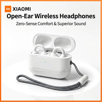 Xiaomi New TWS Bone Conduction Earphones Bluetooth 5.4 Earbuds Clip On Ear Comfortable Sport Digital Display Headsets for Smartphones