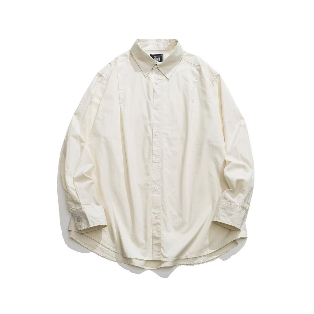 2024 Letter Long Sleeve Shirt Japanese Hong Kong Style Ins Loose Shirt Boys Summer Trendy Versatile Casual Coat