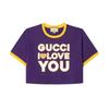 Gucci Женская футболка с заниженной линией плеча SS23 Темно-фиолетовая 753879-XJFVF-5878