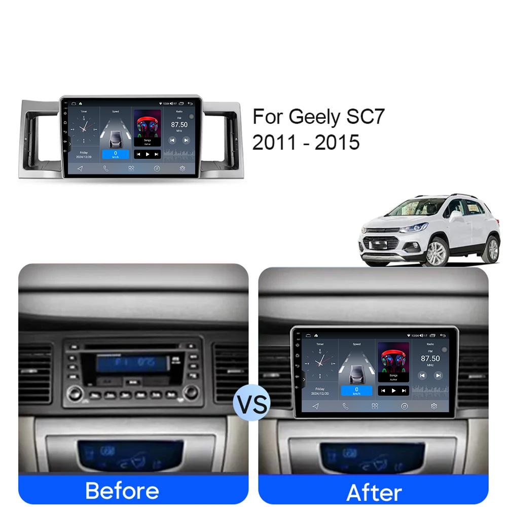 Android 14 для Geely SC7 2011 - 2015 Авто BT экран автомобильный радио GPS навигация мультимедиа видеоплеер 5G WIFI BT DSP нет 2din DVD