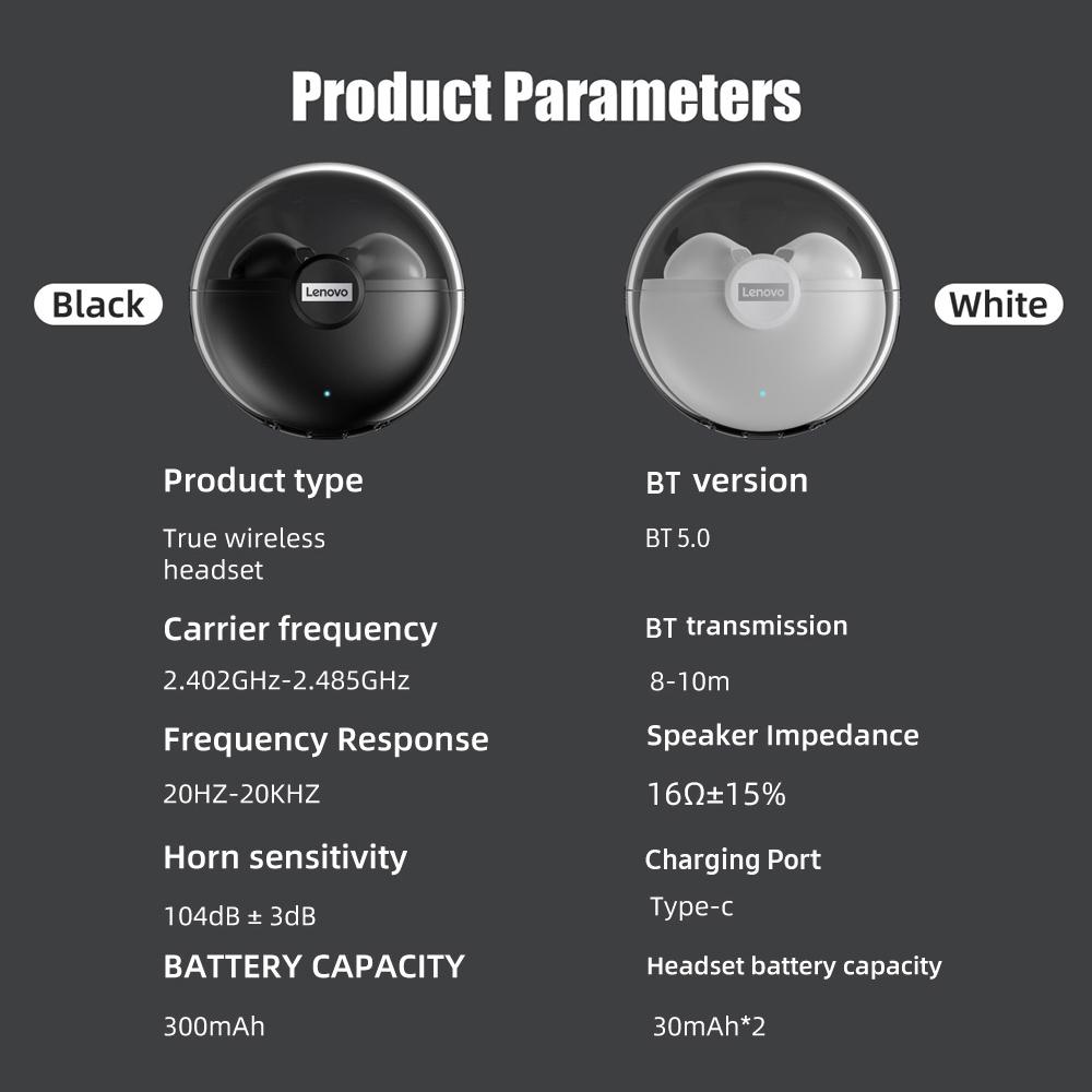 Lenovo LP80 Bluetooth наушники TWS Беспроводные наушники с сенсорным управлением Шумоподавление HD Стереогарнитуры Игровые наушники с микрофоном