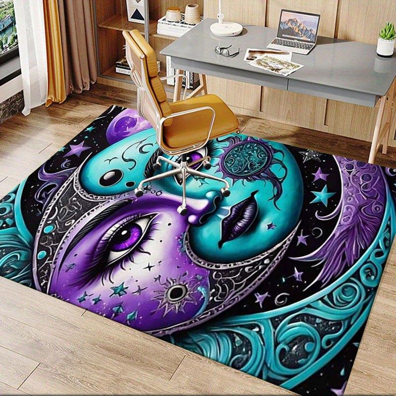 "Starry Night Moon Face Art Print - Celestial Wall Decor"Office Mat Home Decor Office Desk Chair Carpet for office ph149