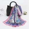 Scarves Natural Style Flowers and Birds Rectangle Sun Protection Spring and Autumn Printed Chiffon Scarf