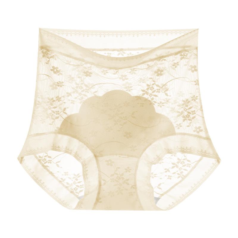 Ladies Spring and Summer Light Luxury High Waist Mesh Stitching Breathable Sexy Butt Underwear