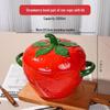 ZISIZ Креативная керамическая миска для лапши в форме клубники с крышкой