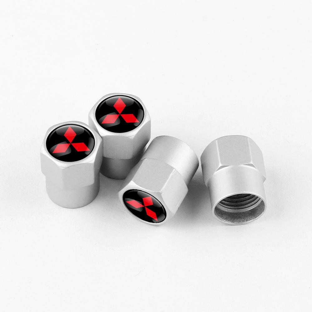Car Emblem Wheel Tire Valve Caps Tyre Rim Stem Dustproof Covers For Mitsubishi Outlander Pajero Lancer Eclipse Cross Ralliart EX