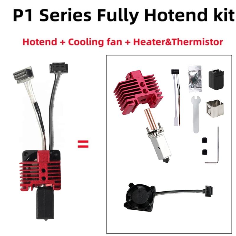 For Bambu Lab Hotend Upgrade 2.0 Version Nozzle Bambulab Bi Metal Fit Bamboo Bambulabs X1 X1C P1P P1S Hotend P1P Thermistor