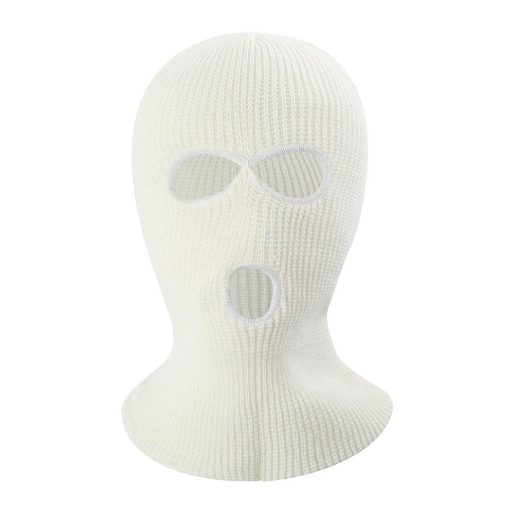 Winter Climbing Three-Hole Woolen Balaclava - Full Face Windproof Mask for Outdoor Cycling
