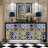 16pcs Retro Moroccan Tiles Wall Sticker Kitchen Backsplash Cupboard Bathroom Decoration Waterproof Self-adhesive Art Wall Decals