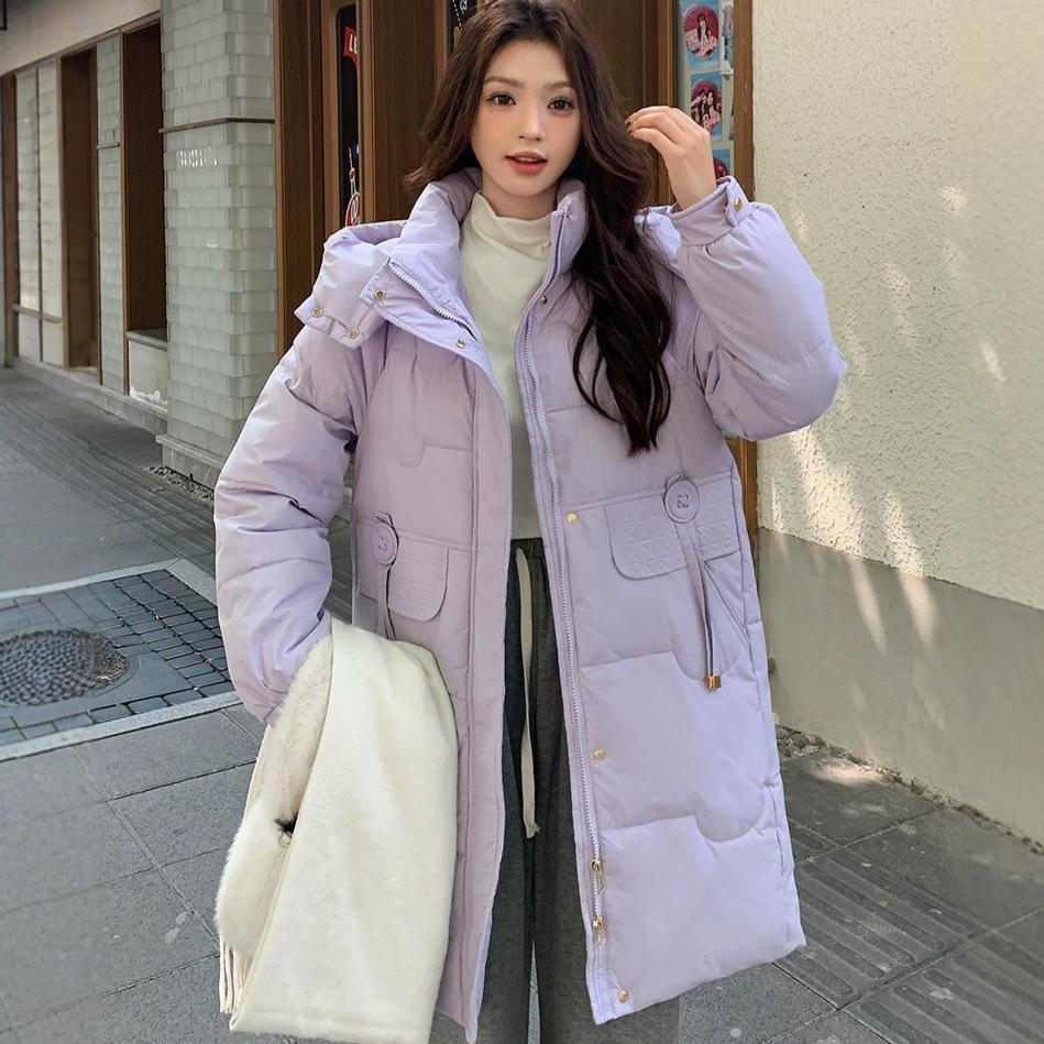 Padded clothes women's medium and long winter new thickened padded clothes fashion temperament loose hooded padded jacket