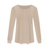 Long Sleeve Shirts For Women Tops Dressy Casual Blouses Pleated Scooped Neck Tunic Tops