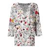 Women's T Shirt Tee Print Button  3/4 Sleeve Daily Weekend Fashion Basic V- Neck Regular Top