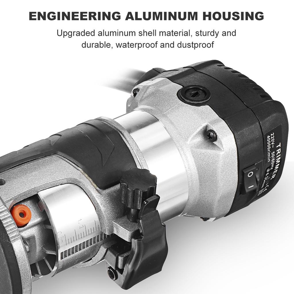 Электрический триммер 2300 Вт 40000 об/мин Ручной триммер для дерева Деревообработка Гравировка Пазование Пальцевая фреза Ламинаторезный станок Комплект