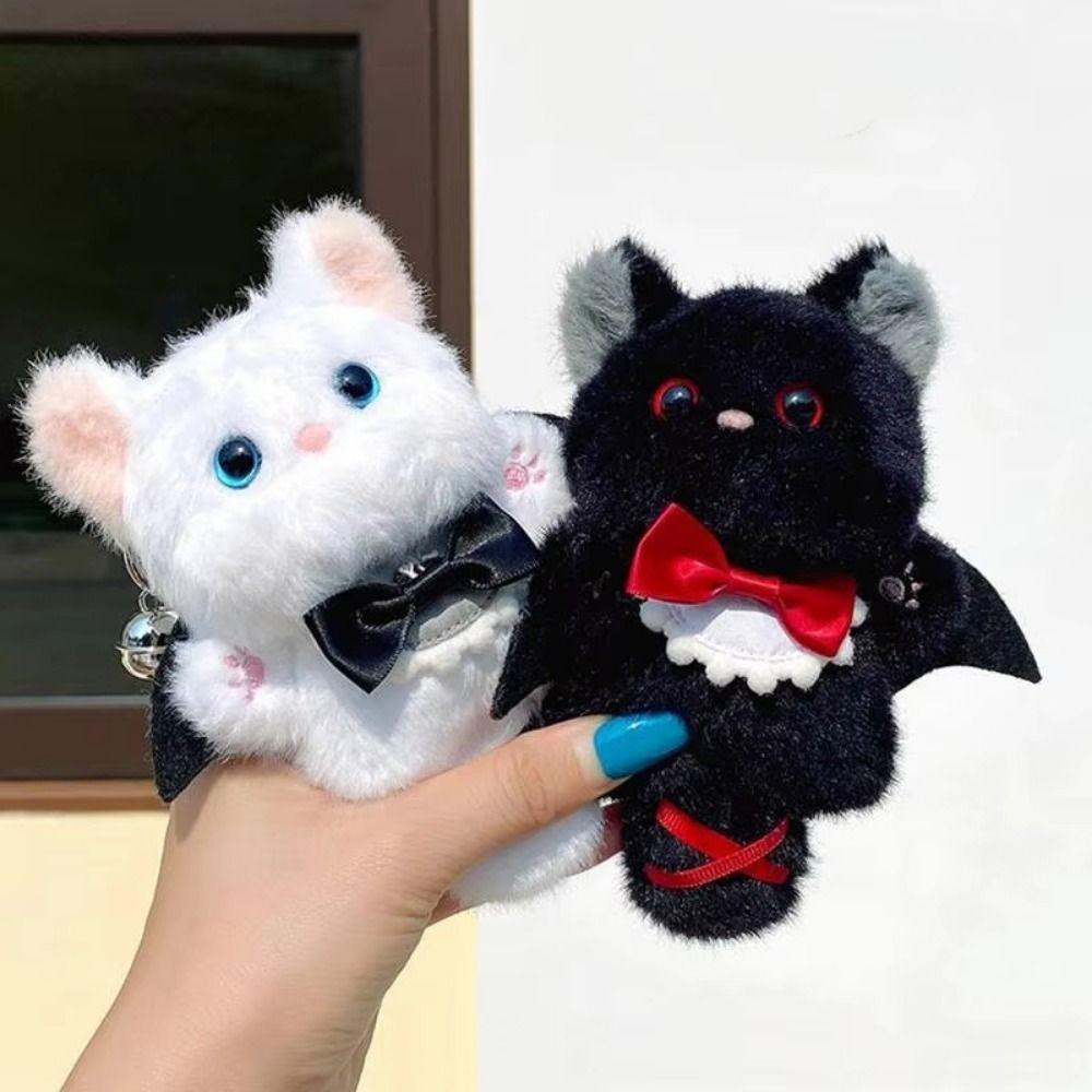 Аниме Милый Мультяшный Кот Плюшевая Кукла Игрушка Пушистый Черно-Белый Симуляция Кота Плюшевая Игрушка DIY Мягкий Мини Плюшевый Брелок Плюшевая Игрушка
