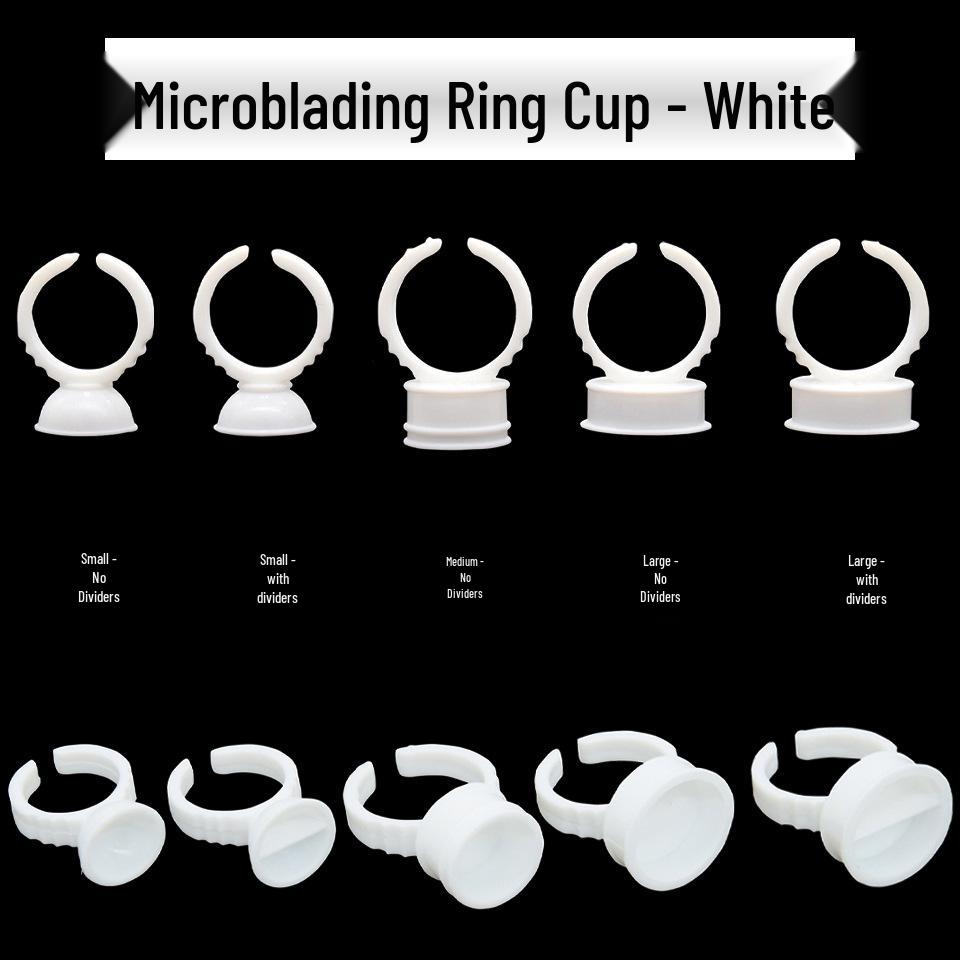 Кольца для пигмента для ресниц и тату, большие и маленькие размеры, 100 шт./пакет