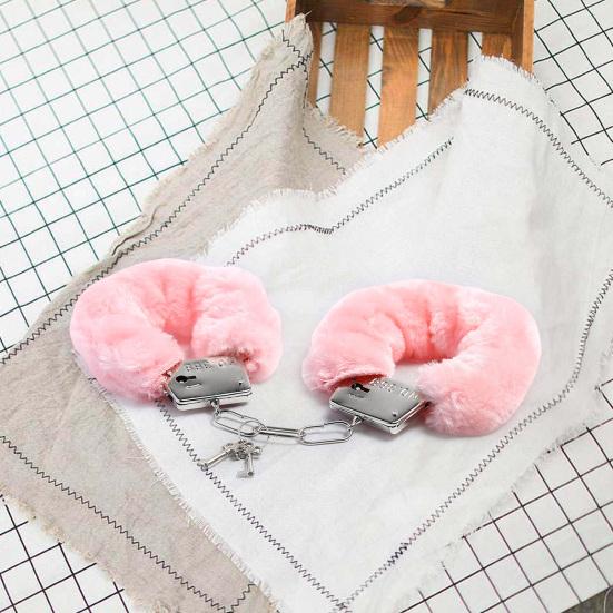 1 пара наручников с двойным замком, мягкий браслет из искусственного меха, уплотнительное кольцо на запястье лодыжки из нержавеющей стали, прочные наручники, секс-игрушки для взрослых пар, полицейские, реквизит для косплея