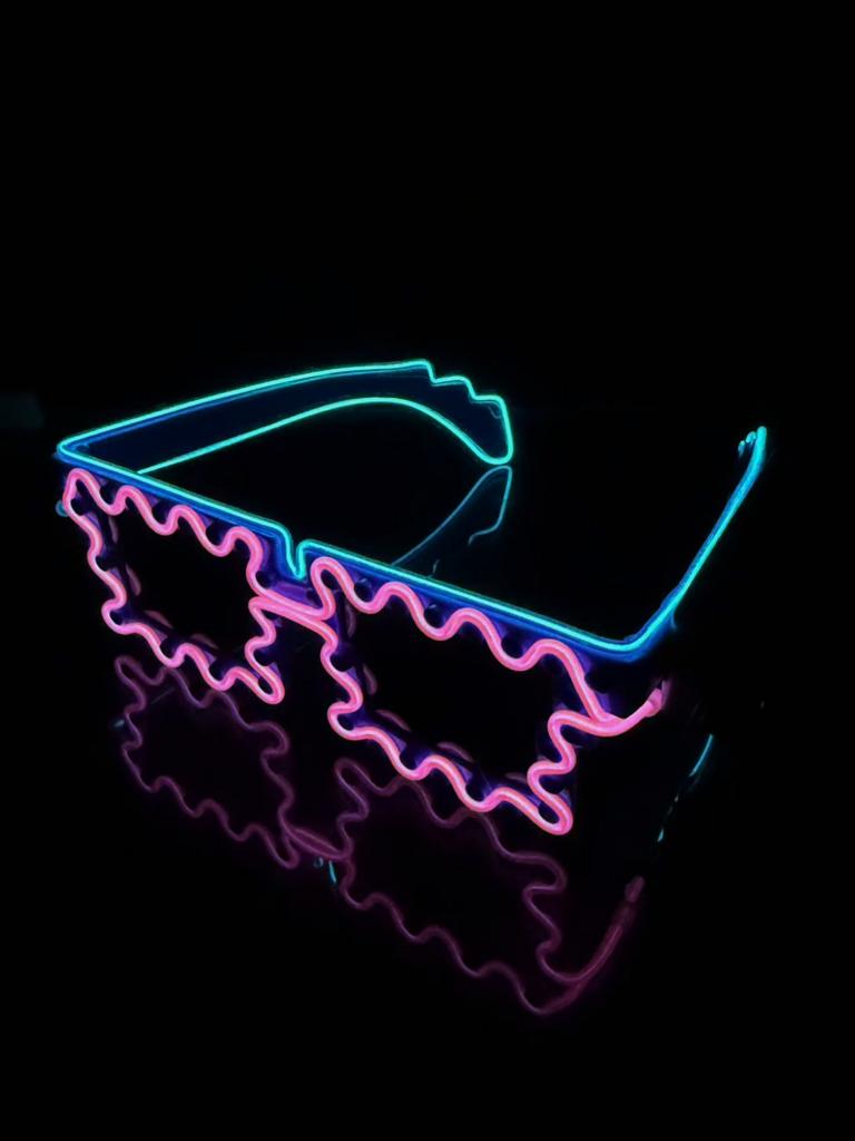 Wireless El Luminous Glasses Disco Luminous Led Online Celebrity Sunglasses Pixel Ktv Bar Atmosphere Concert Flash.
