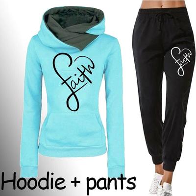 Женские спортивные костюмы, осенние комплекты из 2 предметов, толстовки с капюшоном + спортивные штаны, комплекты, повседневная уличная одежда, спортивные костюмы