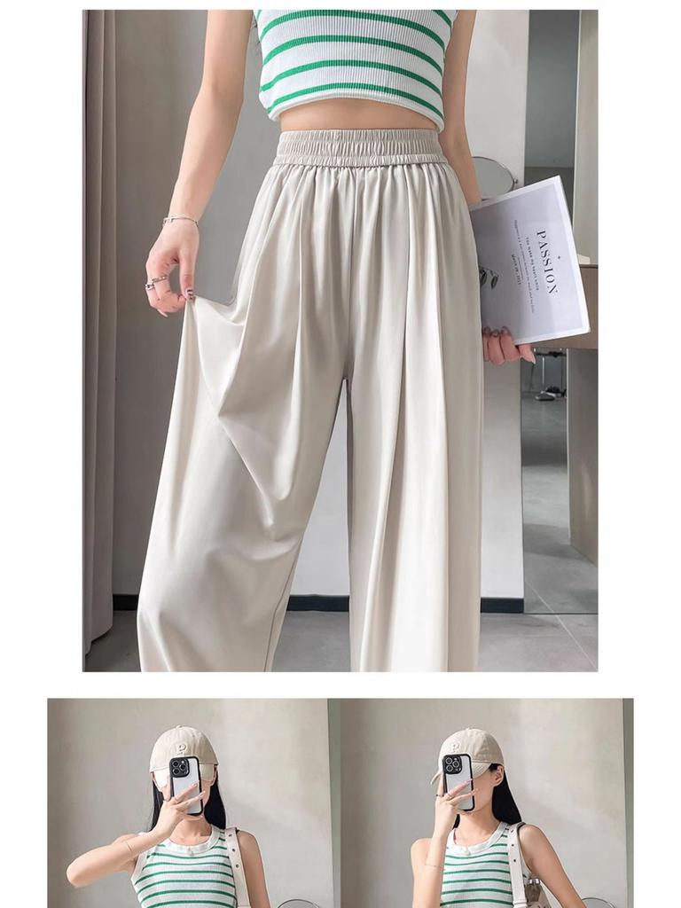 Ice Silk High Waist Wide Leg Sweatpants - Women's Summer Slimming, Loose Casual Pants
