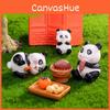 Cute Resin Panda Craft Set For Diy Miniature Decorations And Tea Scene