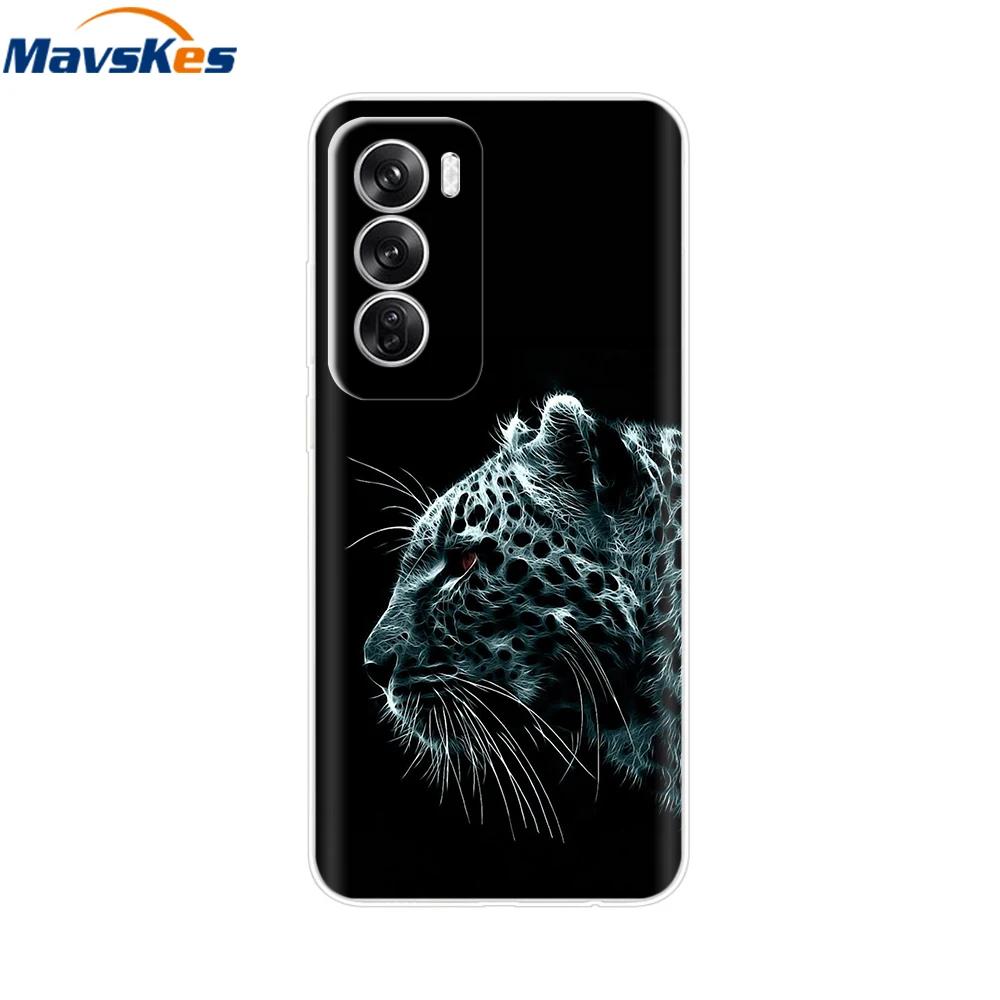 Чехол для OPPO Reno 12 Pro 5G Модный Цветочный Силиконовый Чехол для Телефона Для OPPO Reno 12 Чехол Reno12 Pro Бампер 2024 Мягкий Черный ТПУ Fundas