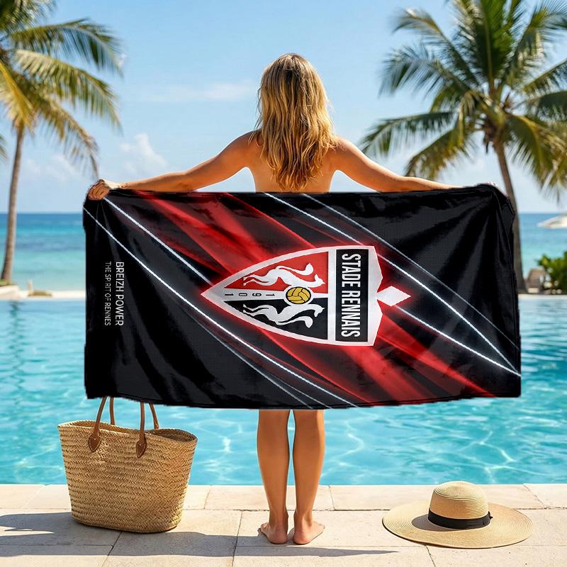 Stade Rennais FC print Quick Dry Beach Towel Microfiber Absorbent Portable Travel Swimming Towel