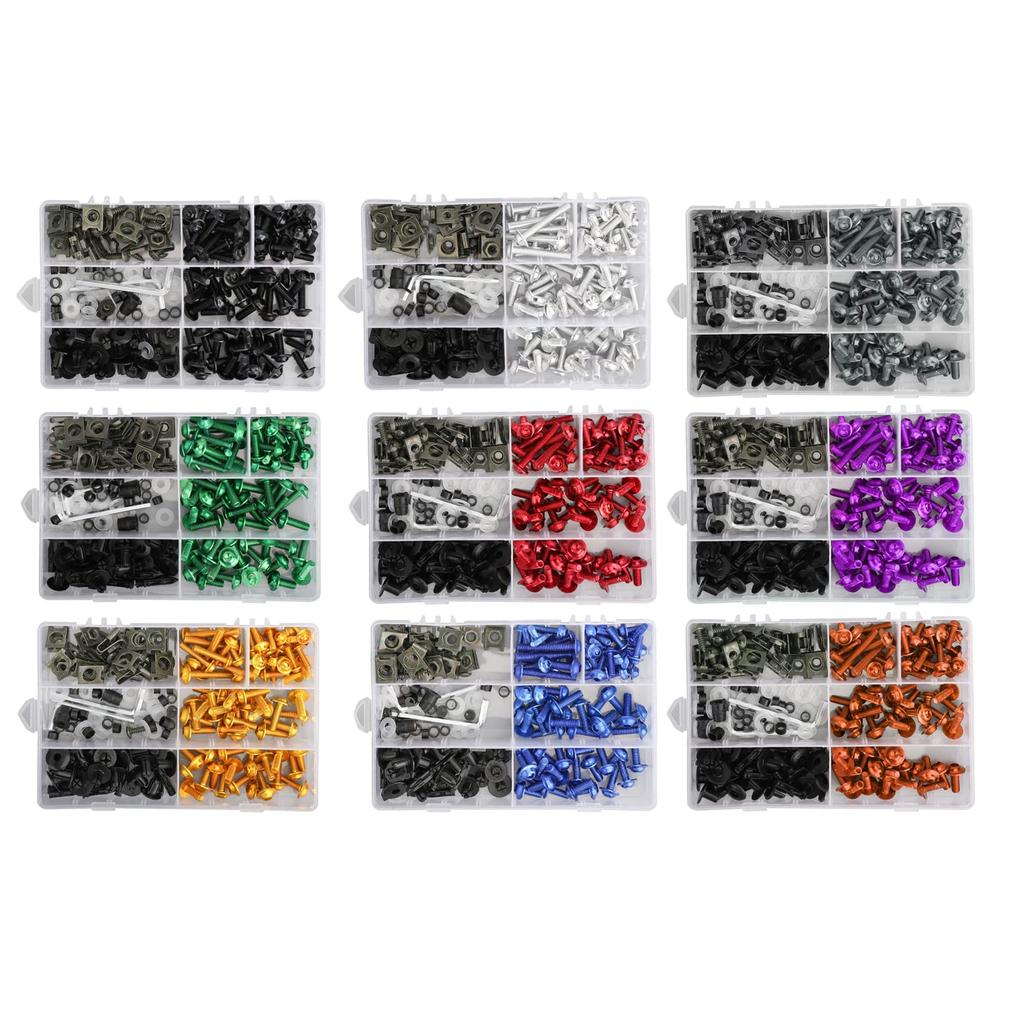 Viprh Мотоцикл 198 шт. Универсальные болты обтекателя Винты Комплект кузовных деталей Совместим с Honda Kawasaki Ducati Золото