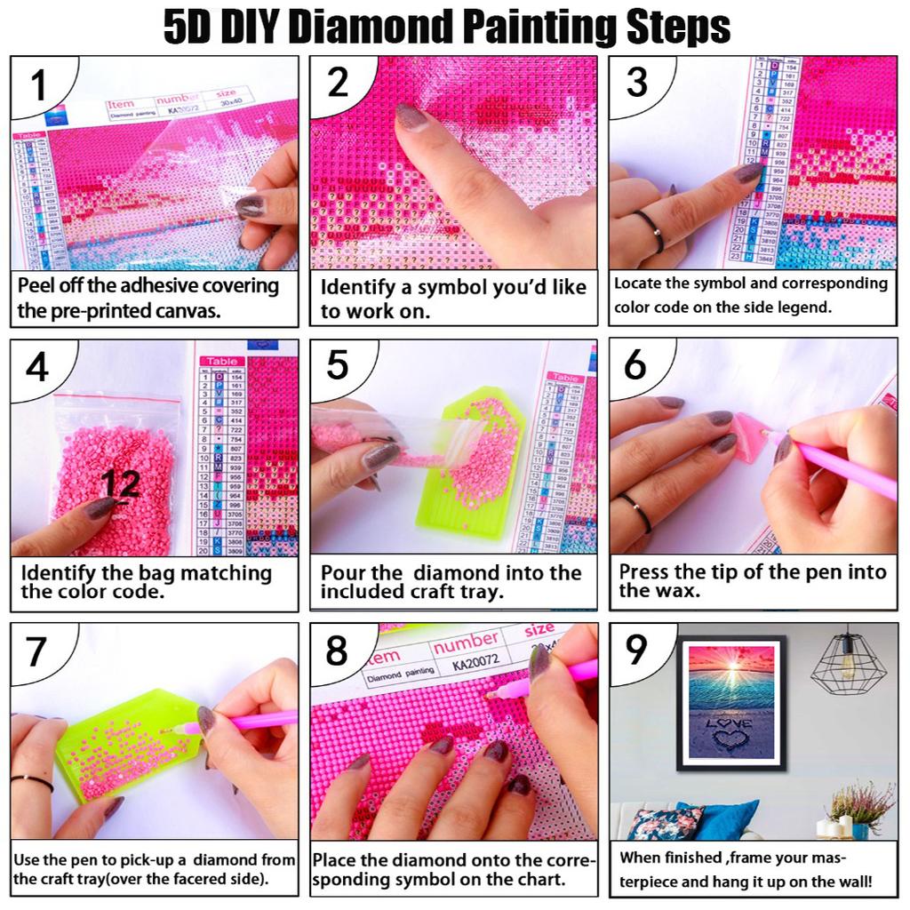 Landscape DIY 5D Diamond Painting Sea Sunrise Diamond Embroidery Full Lay Anime Cross Stitch Kits Home Decor Handmade Gift