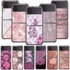 Чехол для телефона Samsung Galaxy Z Flip3 5g, чехлы на заднюю панель для Samsung Z Flip Capa Black Shell Fundas Rose Pink Purple с блестящим узором