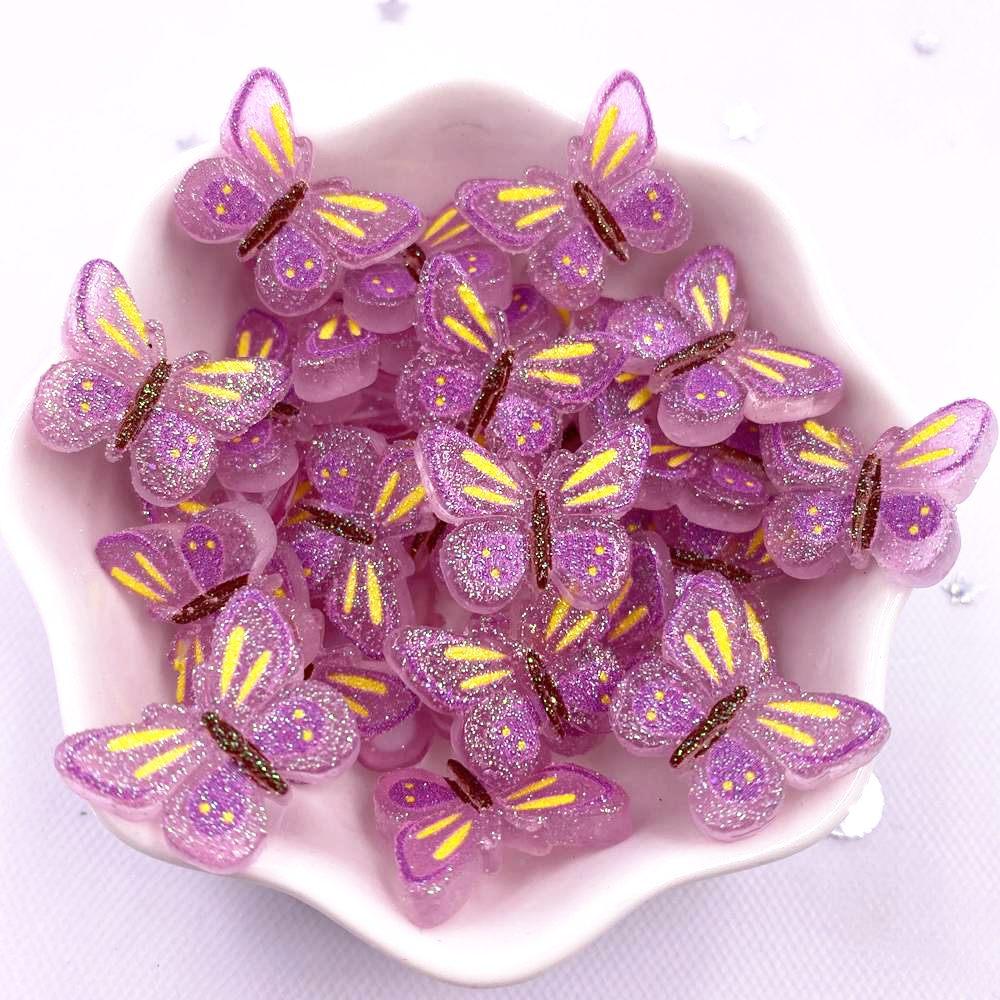 20 шт. блестящие красочные разноцветные подвески-бабочки с плоской задней частью, стразы, аппликация для скрапбукинга, сделай сам, фигурки, декор, поделки