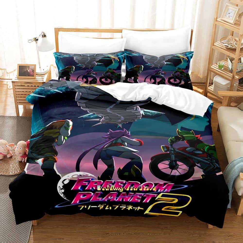 New Game Freedom Planet Bedding Set Duvet Cover Comforter Bed Set Quilt Cover Pillowcase King Queen Twin Size Boys Girls Adult