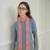 Thin and Long Striped Contrasting Color Scarf Female Millennium Hottie Style Concave Shape Woolen Scarf