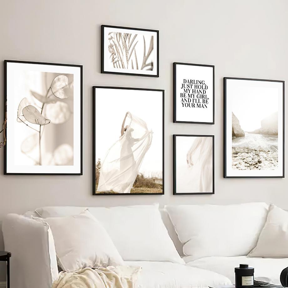 Настенная картина на холсте, белое платье, девушка, книга, листья, река, украшение для гостиной, постеры и принты, настенные картины для дома, салон