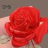Брошь-булавка из сплава в форме цветка розы, блестящие стразы, инкрустированные изысканным воротником, значком для воротника, аксессуаром для пальто
